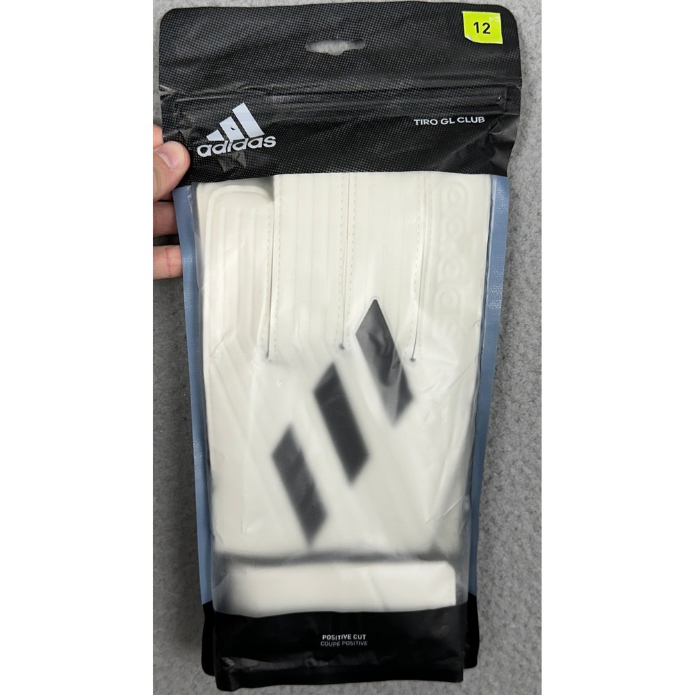 NEW Adidas Goalkeeper Gloves Mens 12 Tiro GL Club White Black Soccer Football